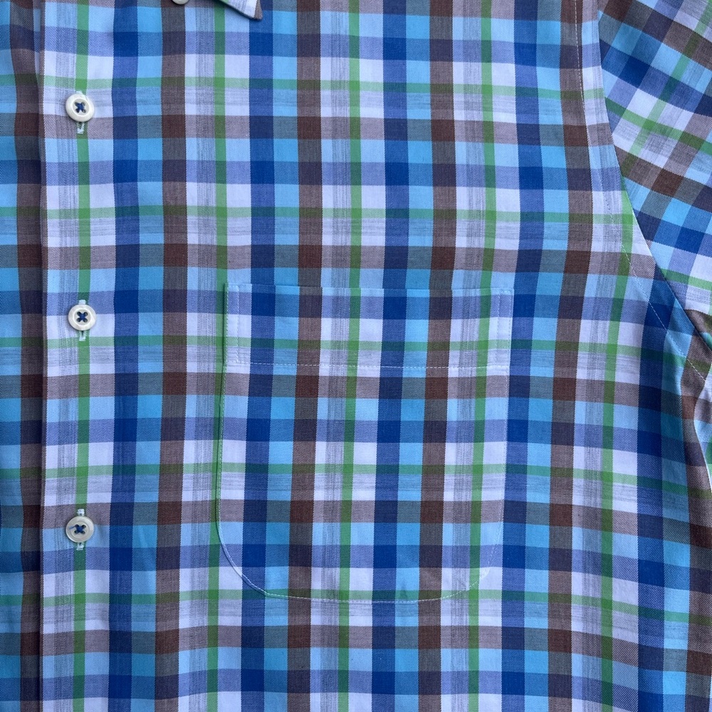 Peter Millar Checkered Button Down Long Sleeve Sh… - image 5